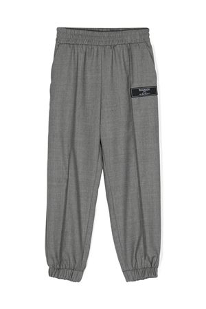 grey virgin wool trousers BALMAIN PARIS KIDS | BV6R80I0231810